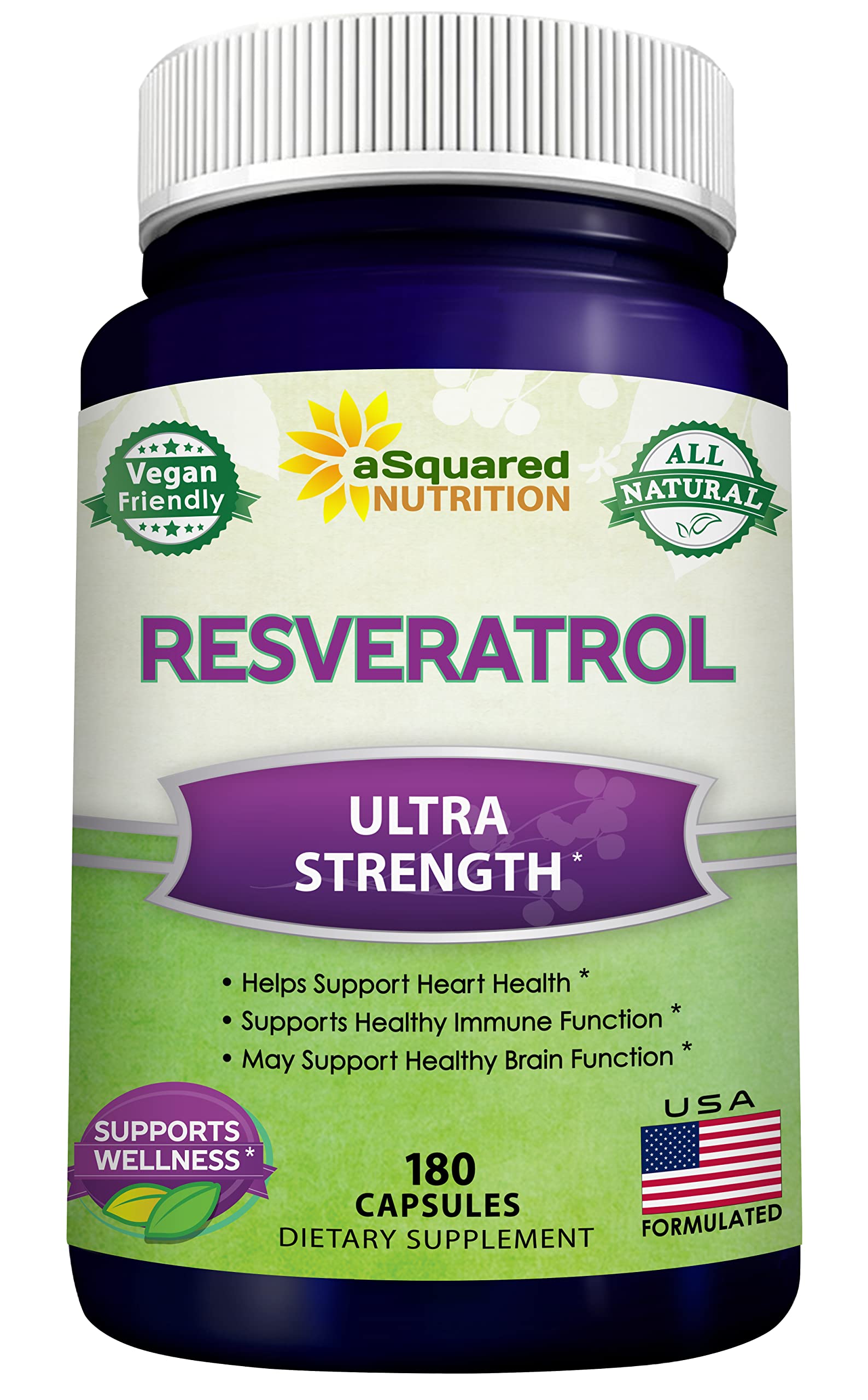 aSquared Nutrition frasco frontal mostrando 180 cápsulas y dosis 90 días