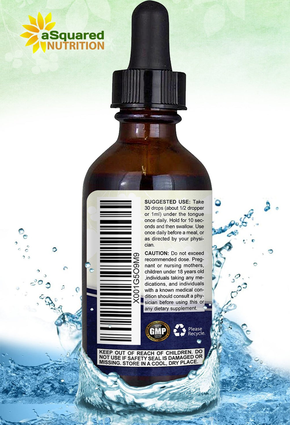 aSquared Nutrition sello GMP que sugiere fabricación controlada y calidad