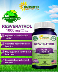 aSquared Nutrition polvo de resveratrol en primer plano, pureza visible