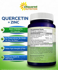 aSquared Nutrition polvo de quercetina acercamiento que destaca pureza