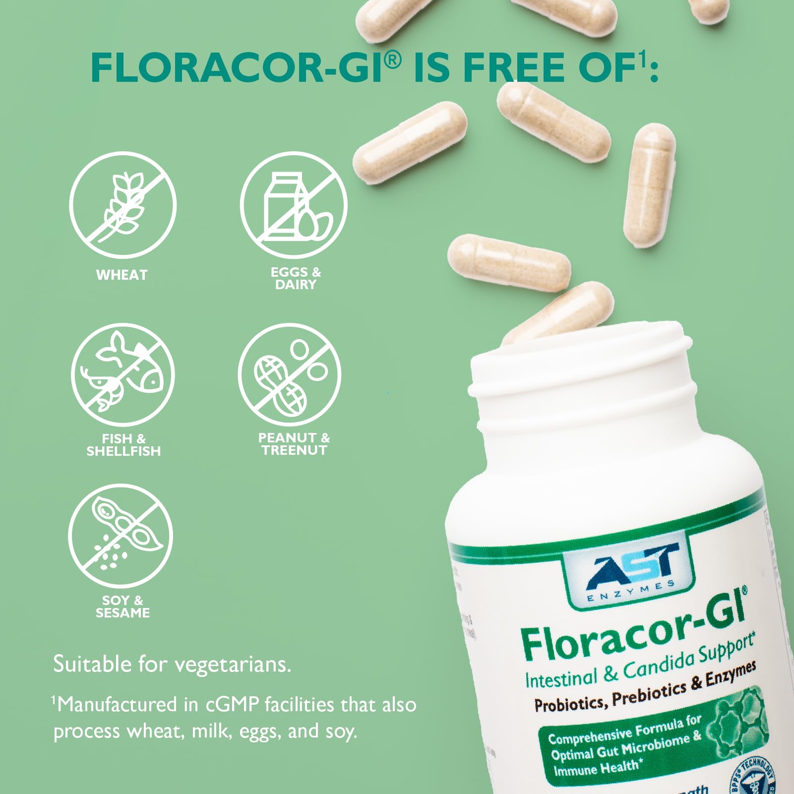 AST Enzymes Floracor en mesa de desayuno representando uso diario y bienestar