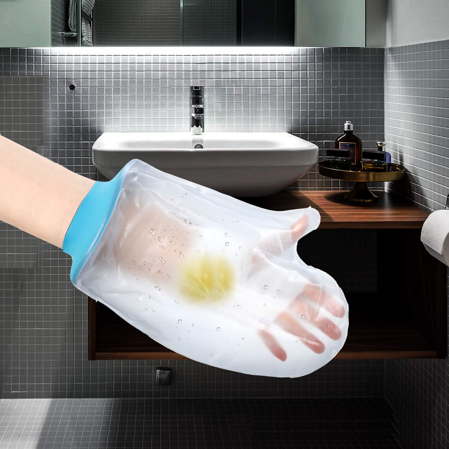 Asunby funda en ambiente de baño estilo vida mostrando seguridad