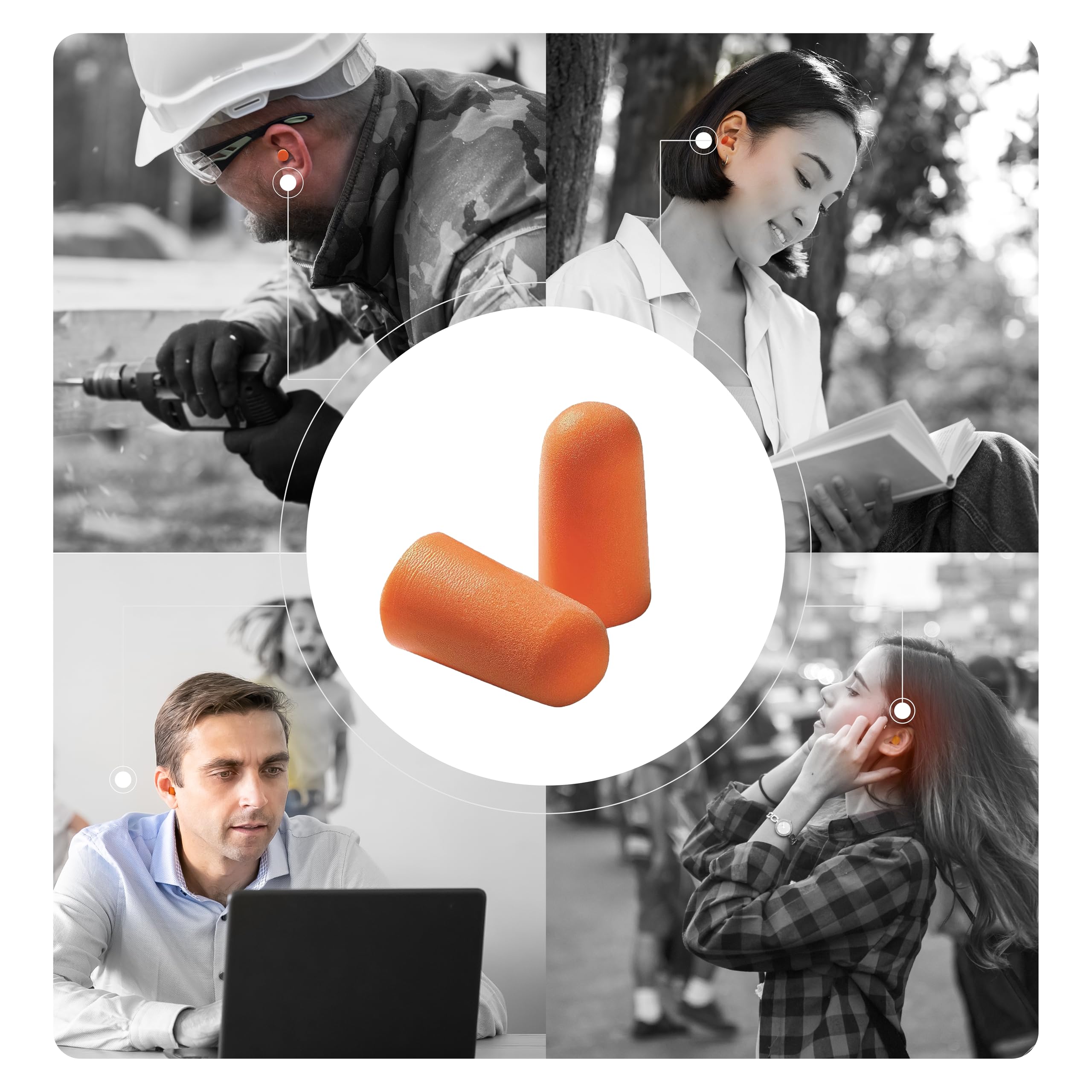 ATERET tapón insertado en oreja demostrando ajuste cómodo para dormir