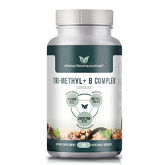 Athelas Neutraceuticals envase frontal del Tri-Methyl+ que resalta ingredientes activos