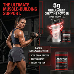 Comparación de tamaño de cucharada con ATHLEAN-X X-CREATINE para dosificación precisa