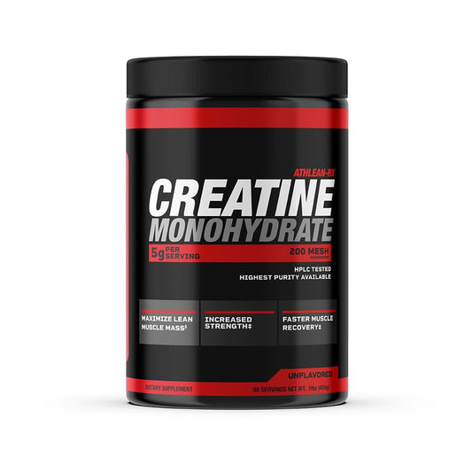 Envase ATHLEAN-X X-CREATINE frente, presentación clara y aporte de fuerza