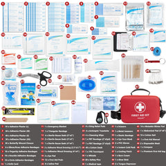 Atickyaid interior organizado con vendajes y herramientas accesibles