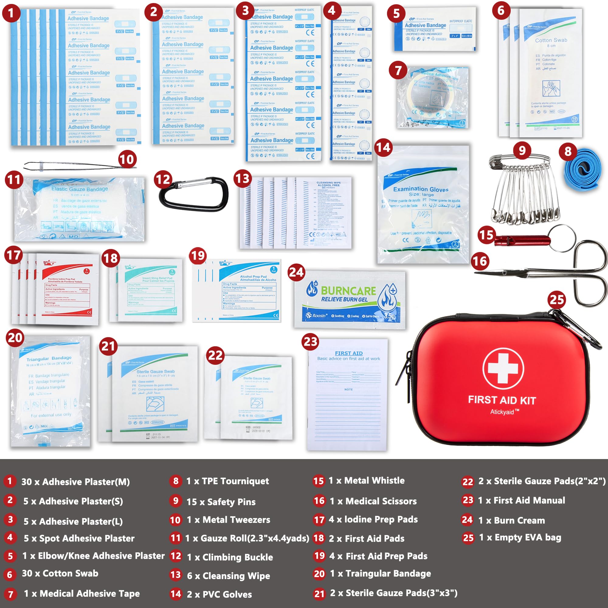 Atickyaid detalle de la textura EVA impermeable que protege los suministros