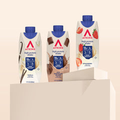 Atkins ambientación de desayuno con batido para consumo diario equilibrado