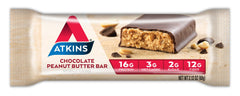 Atkins primer plano interior de la barra mostrando textura masticable y sabor apetitoso