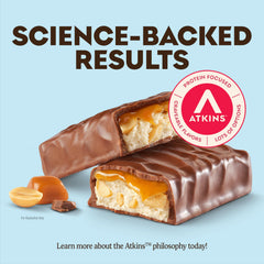 Atkins detalle del caramelo y trozos de cacahuate que aportan textura