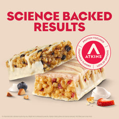 Atkins etiqueta nutricional destacando proteína y fibra