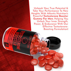 Atlantis Nutrition frasco abierto con gomitas para ver cantidad interna