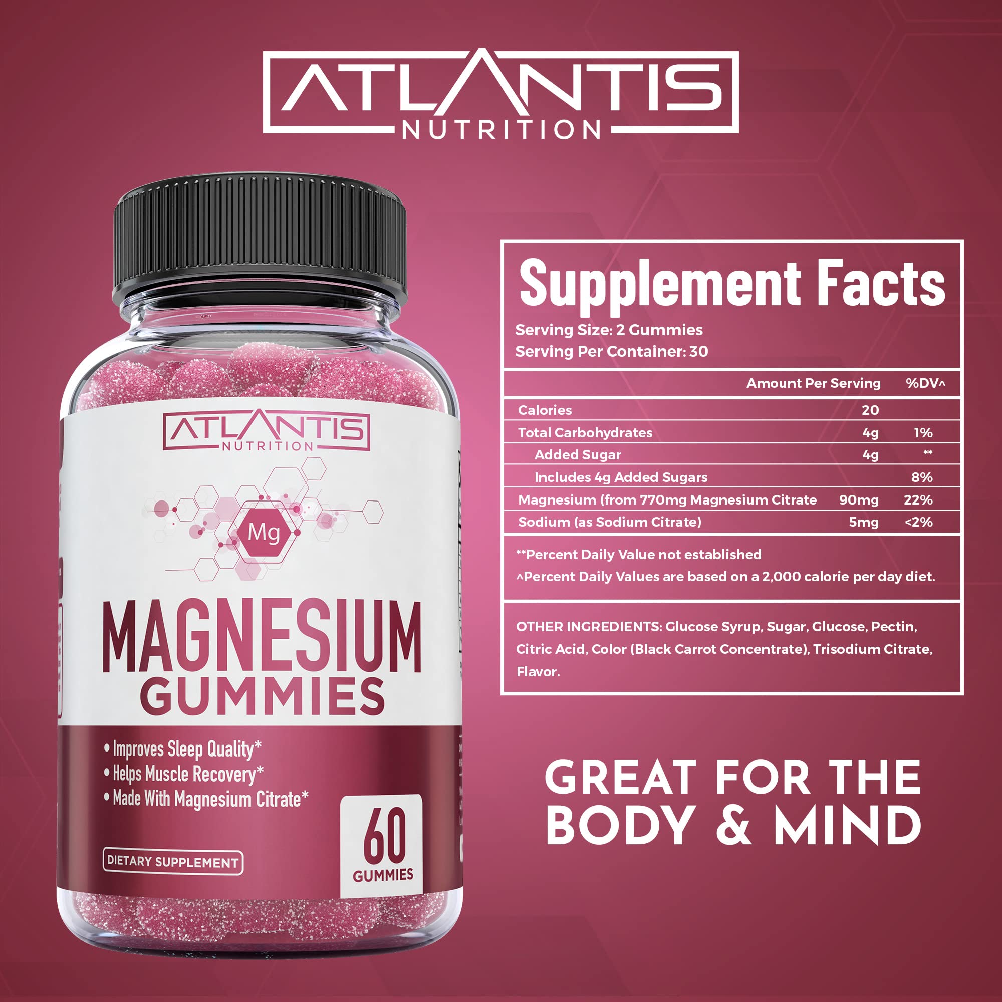 Atlantis Nutrition gomita en la mano para comparar tamaño y dosificación práctica