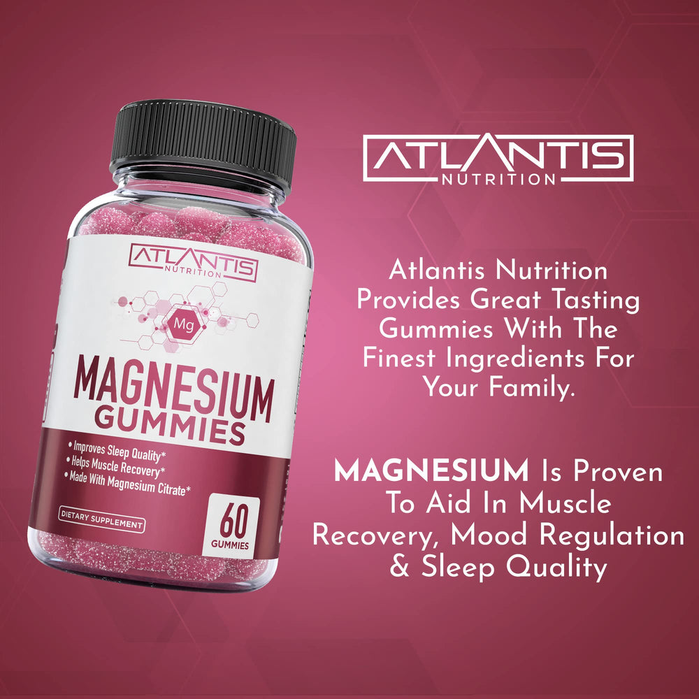 Atlantis Nutrition gomitas junto a una lámpara nocturna simbolizando apoyo al sueño