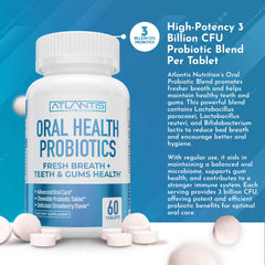 Atlantis Nutrition primer plano de tableta masticable, textura clara y apetecible