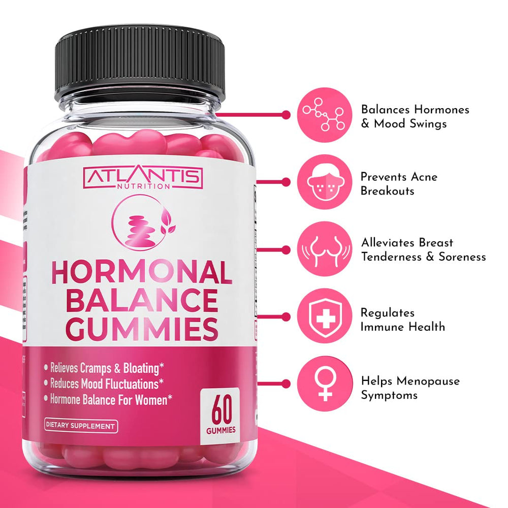 Atlantis Nutrition tarro abierto con gomitas para fácil consumo diario