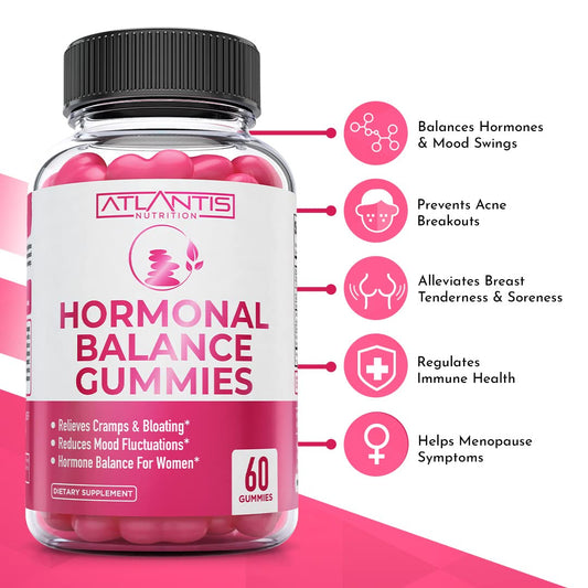 Atlantis Nutrition tarro abierto con gomitas para fácil consumo diario