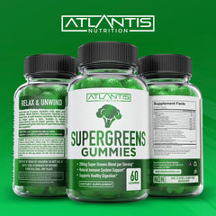 Atlantis Nutrition gomitas junto a elementos de cocina para uso diario
