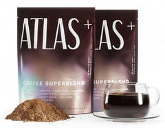 Atlas Coffee Club paquete frontal mostrando diseño y número de 56 servicios, práctico para viajes