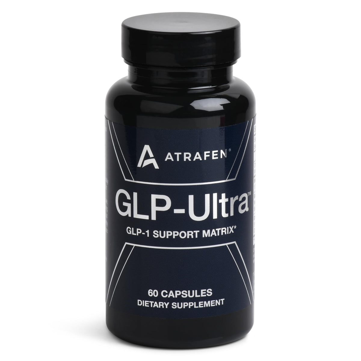 Atrafen GLP Ultra vista frontal del frasco mostrando cápsulas y marca