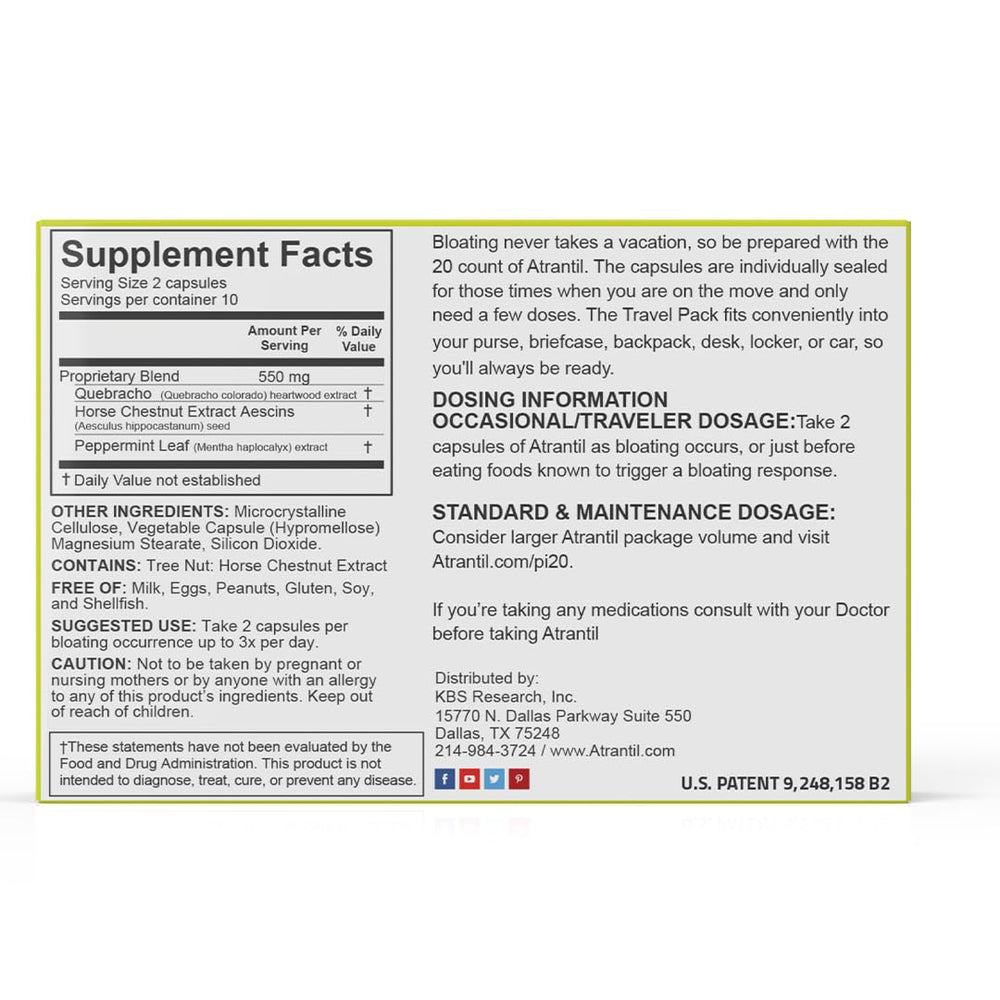 Atrantil etiqueta en detalle con ingredientes y beneficios antioxidantes