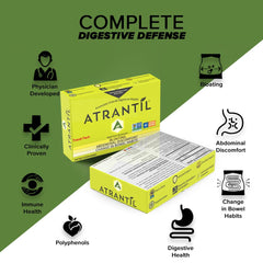 Atrantil presentación abierta con las 20 cápsulas visible para dosis de viaje