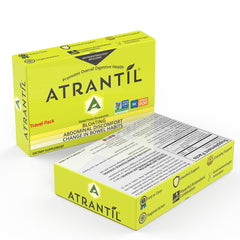 Atrantil en uso durante un viaje, manos sosteniendo el envase para comodidad