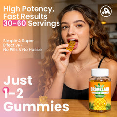 Aube'Azur persona tomando gomita tras comida para alivio de pesadez