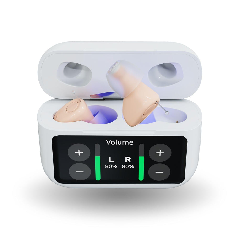 Audien Atom X audífonos detalle de auricular, diseño discreto y ajuste cómodo
