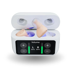 Audien Atom X audífonos detalle de auricular, diseño discreto y ajuste cómodo