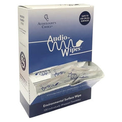 AUDIOLOGIST'S CHOICE sobre individual junto a audífono para comparar tamaño