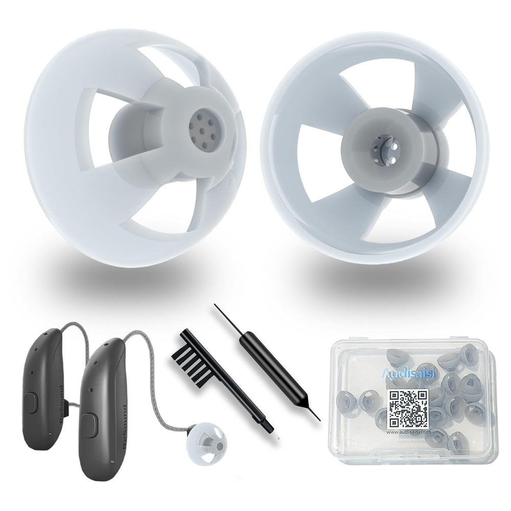 Audisaisi envase frontal 20 piezas mostrando compatibilidad ReSound y comodidad