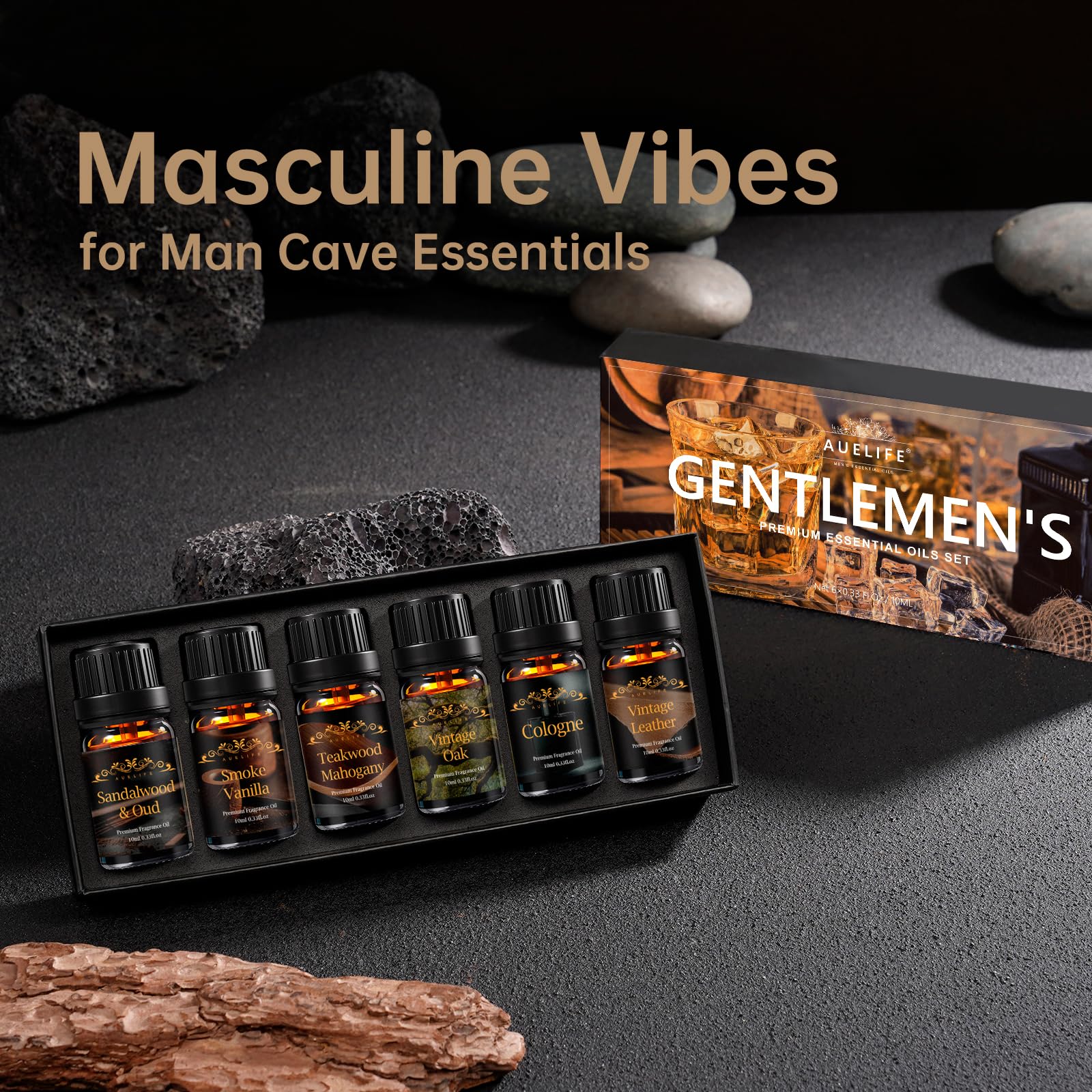 Comparación de tamaño Auelife 10 ml junto a objetos cotidianos para referencia clara