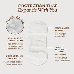 August protector en uso discreto bajo ropa interior, confianza diaria