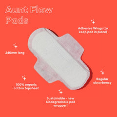 Aunt Flow primer plano del algodón orgánico para sensación suave