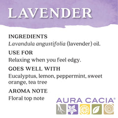 Aura Cacia planta de lavanda en campo mostrando origen botánico natural