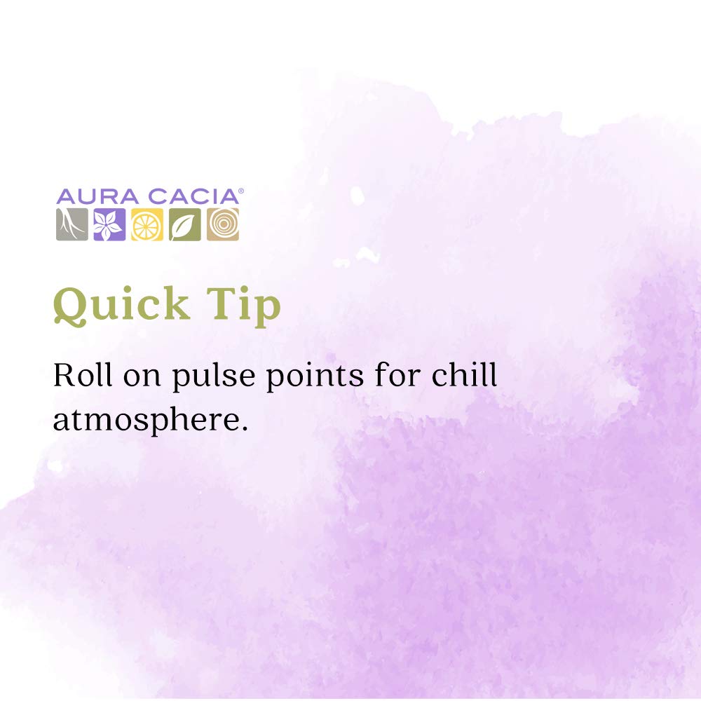 Aura Cacia etiqueta con ingredientes y verificación de pureza visible