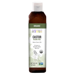 Aura Cacia frasco frontal 16 fl. oz. que muestra pureza y envase