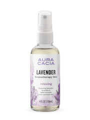 Aura Cacia frasco frontal mostrando diseño y tamaño práctico