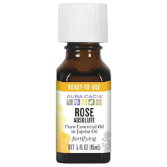Aura Cacia frasco frontal mostrando etiqueta y tamaño para uso práctico