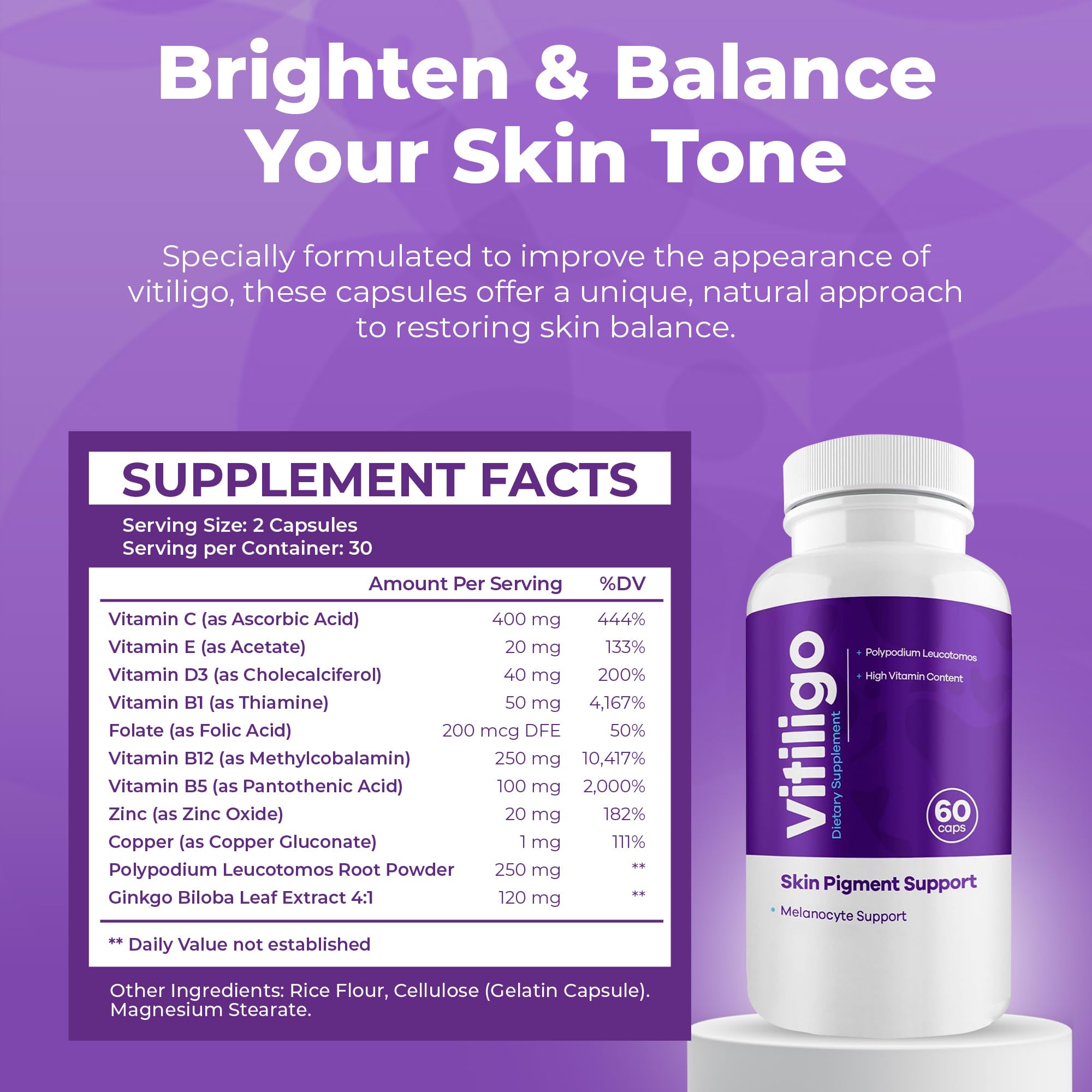 AURA VITAMINS etiqueta con ingredientes y beneficios visibles