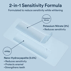 AURAGLOW primer plano del área con nano-hidroxiapatita indicando protección del esmalte