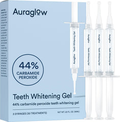 Auraglow frente del producto mostrando embalaje y cantidad de jeringas, comodidad visual