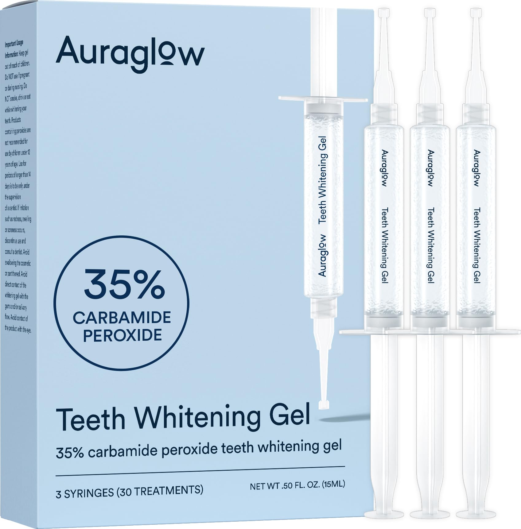 Auraglow frente del empaque mostrando el contenido y beneficios visibles