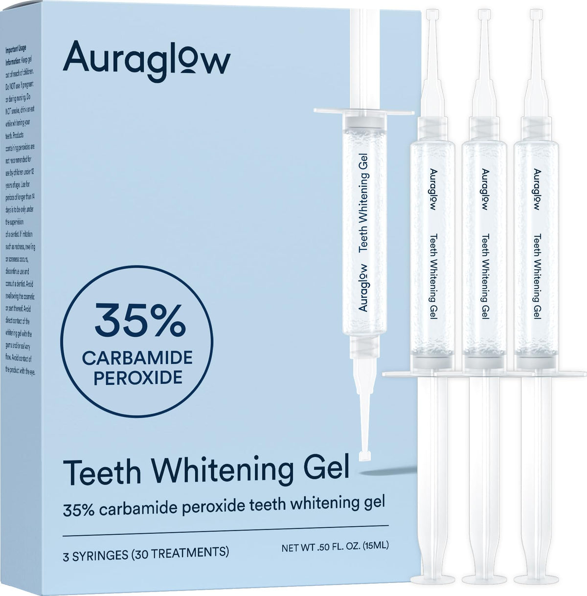 Auraglow frente del empaque mostrando el contenido y beneficios visibles