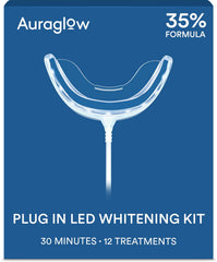 Auraglow frontal del kit mostrando caja y componentes, claridad inmediata