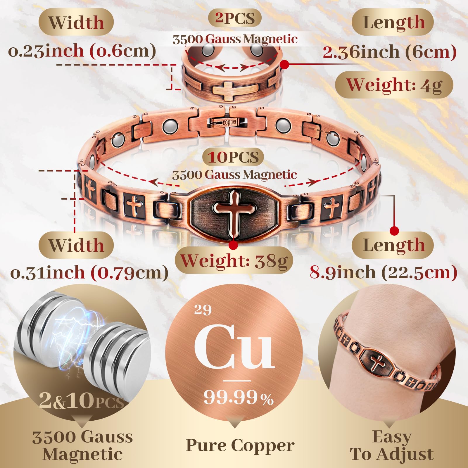 Auramag anillo con imanes visible y diseño compacto para comodidad