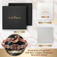 Auramag caja regalo abierta con conjunto listo para regalar