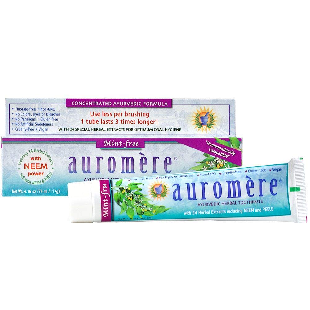 Auromere frente del empaque mostrando marca y diseño, transmite confianza